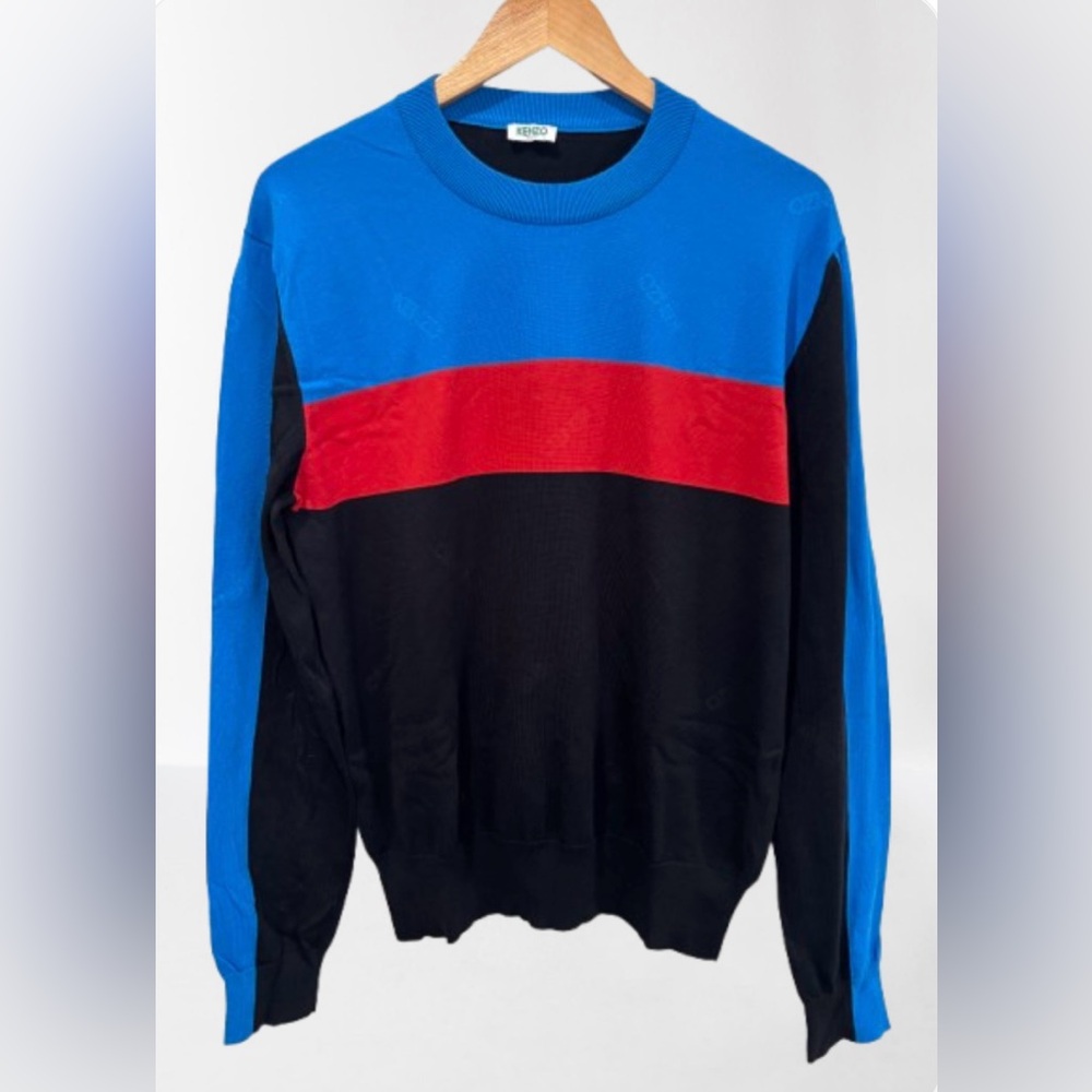 Size XL Kenzo Colorblock Crewneck Lightweight Sweater